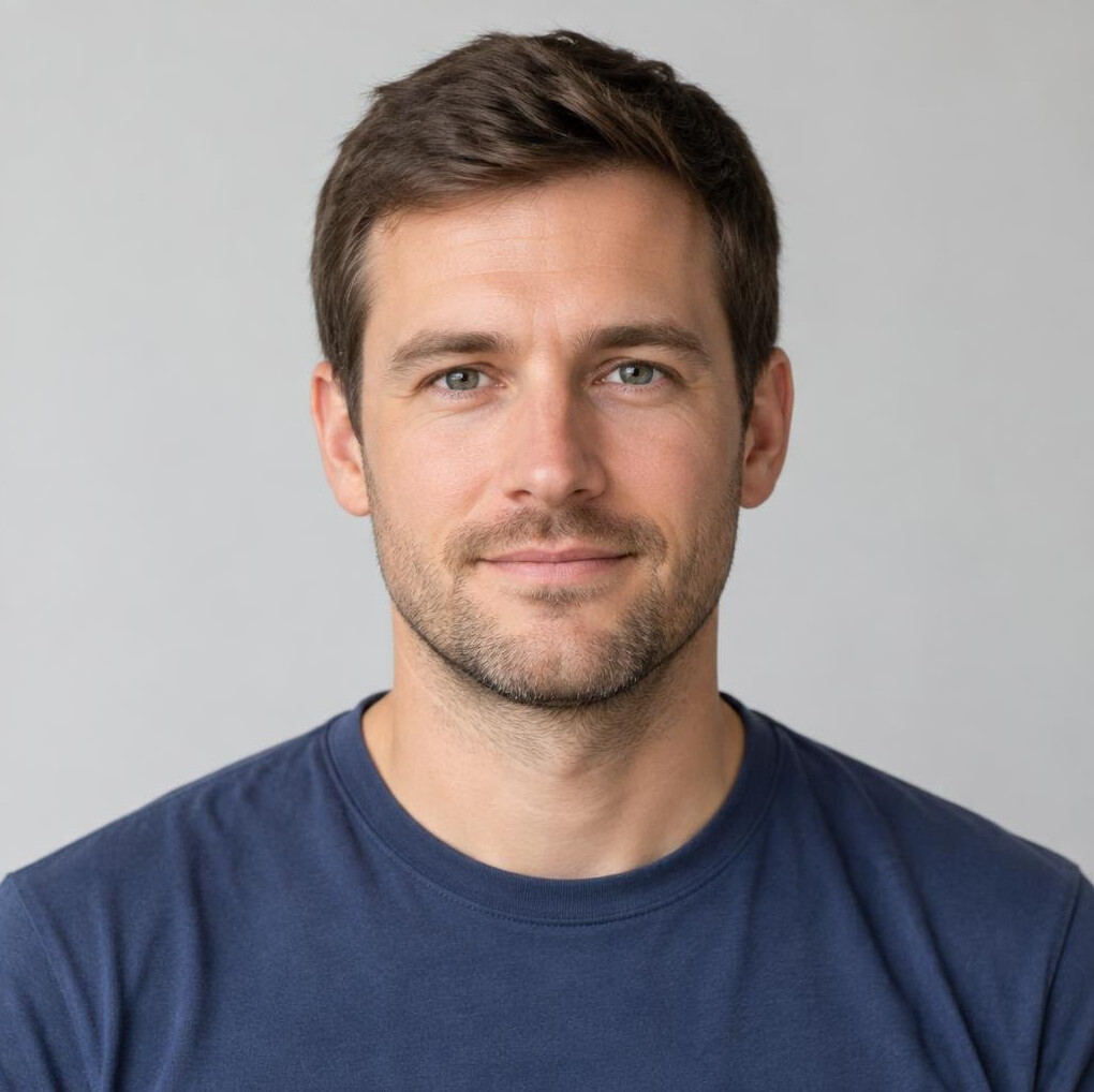 Portrait of a man with short hair