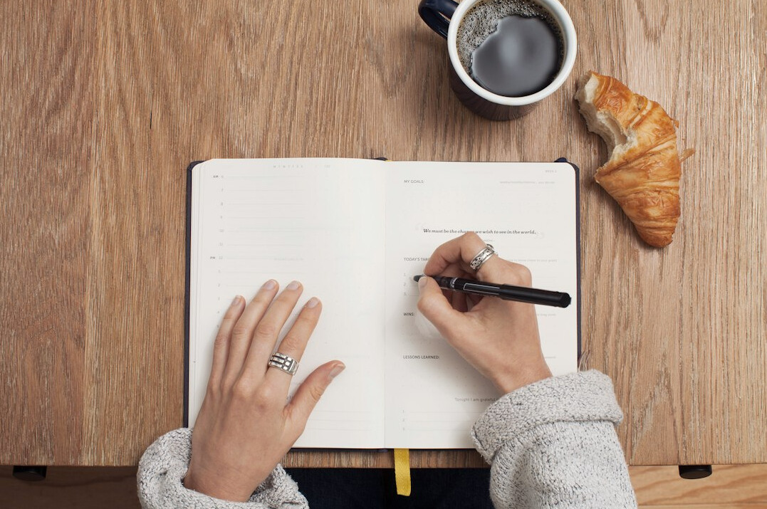 person preparing notes